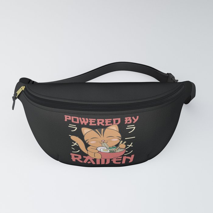 Powered By Ramen Cute Cat Eats Ramen Fanny Pack