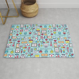 Proud To Be a Nurse Pattern / Blue Rug