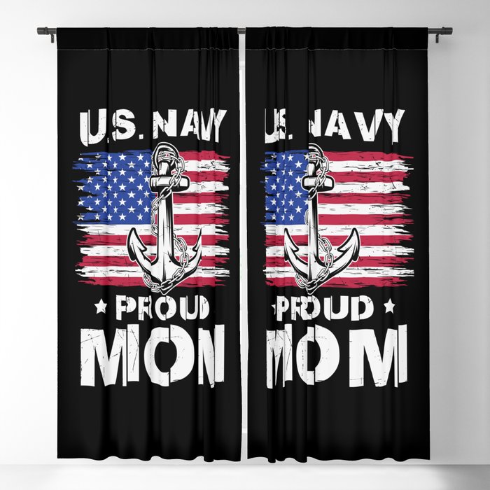 U.S. Navy Proud Mom Patriotic Blackout Curtain