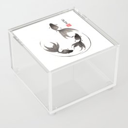 Follow the Leader - Goldfish Sumi-e Painting Acrylic Box