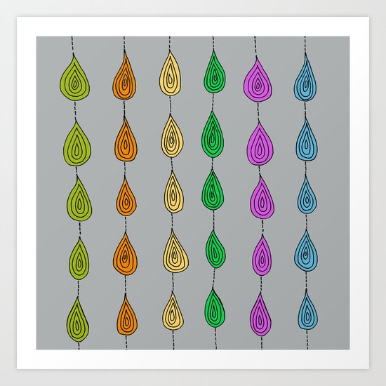Candy Raindrops Art Print