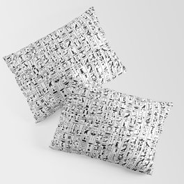 Hieroglyphics B&W / Ancient Egyptian hieroglyphics pattern Pillow Sham