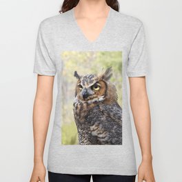 Great Horned Owl V Neck T Shirt