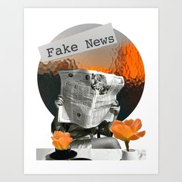 '' Fake News '' | Surreal Collage Art | Vintage / Retro / Abstract Art Print