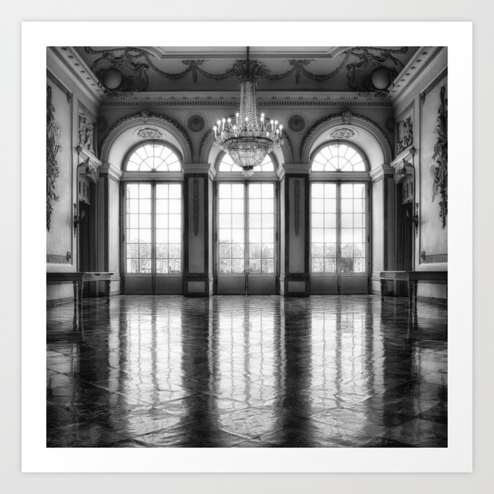 Giant French Castle Windows Antique Paris Ballroom Hall And Chandelier Baroque Wall Mural Background Art Print By Igalaxy Society6