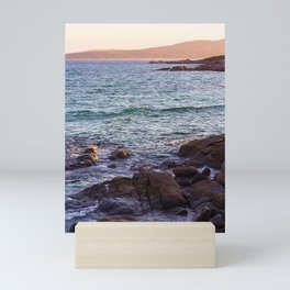 Rocky Shore at Sunset Mini Art Print