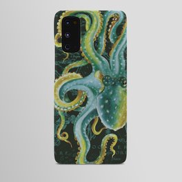 Green Octopus Vintage Map Dark Green Android Case