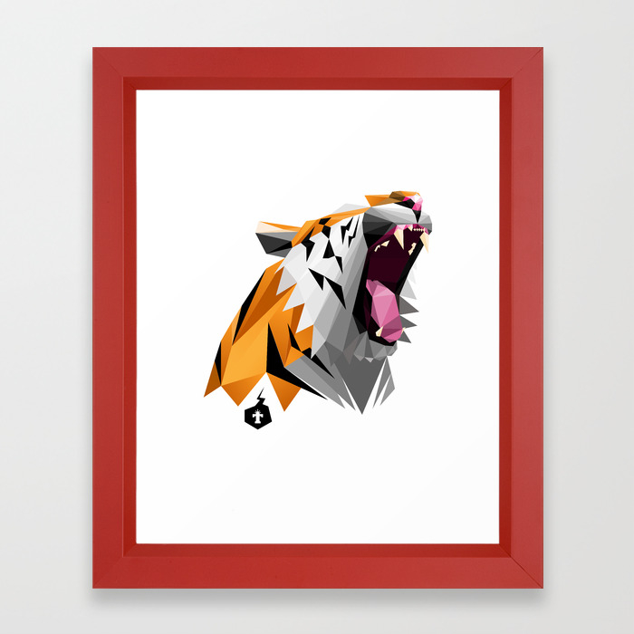 Tml Polygon Tiger Roar Framed Art Print By Temka Society6