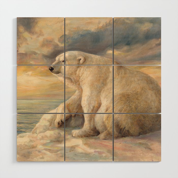 Polar Bear Rests On The Ice - Arctic Alaska Wood Wall Art