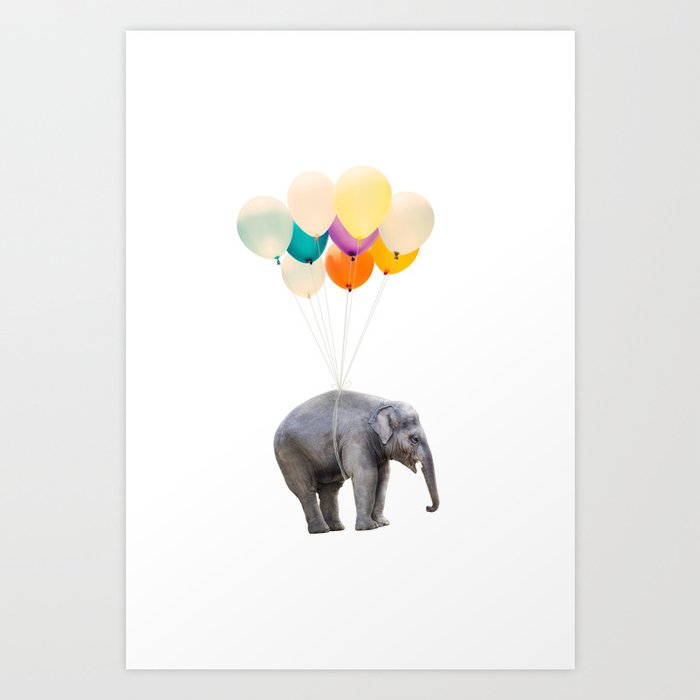 Dreaming Elephant Flying Animal Zoo Nursery Photo Large Printable Birthday Party Wall Art Art Print By Radub85 Society6 Crescent art abstract elephant flower large canvas wall art animal oil painting on canvas print wall art picture home wall decor for livingroom (36 x 24 inch, framed). society6
