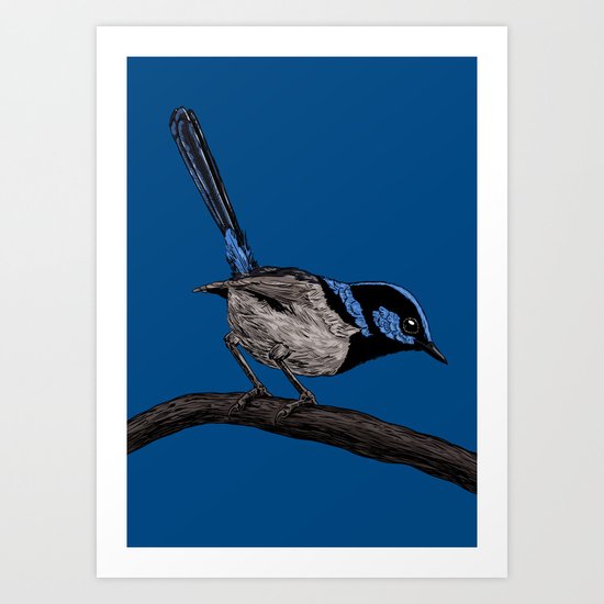 Fairy wren drawing Art Print by katerinamitkova | Society6