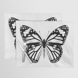 Monarch Butterfly | Vintage Butterfly | Black and White | Placemat