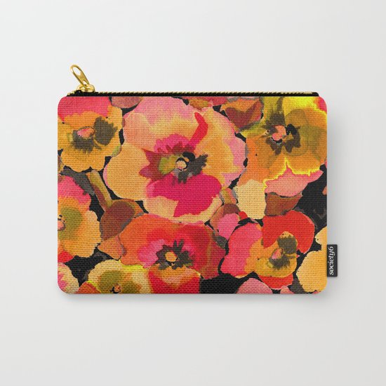 peach floral Carry-All Pouch