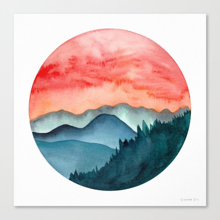 Mini dreamy landscape II Canvas Print