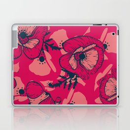 Vintage Red Poppies overall print Laptop Skin