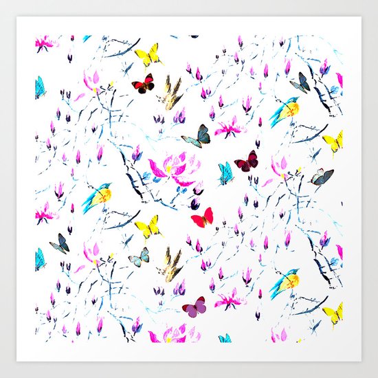 Butterflies Forest Art Print