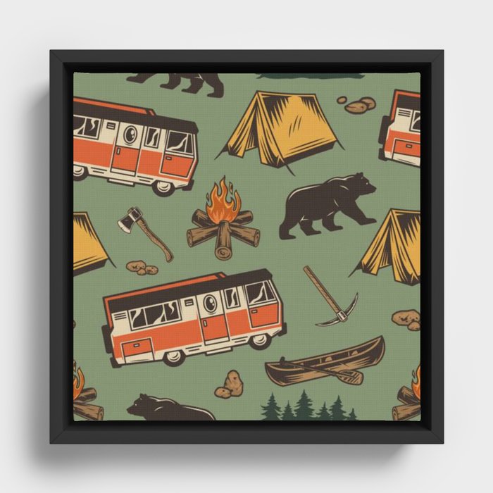 Camping Framed Canvas