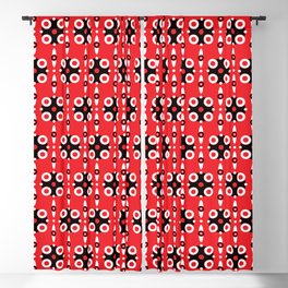 Funky Geo Modern / Red Geometric Modern Pattern Blackout Curtain
