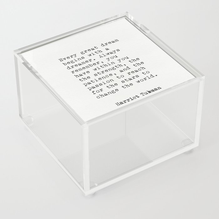Harriet Tubman quote Acrylic Box