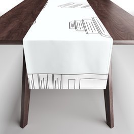 Stack of Books White Flat Design Seamless Pattern Table Runner