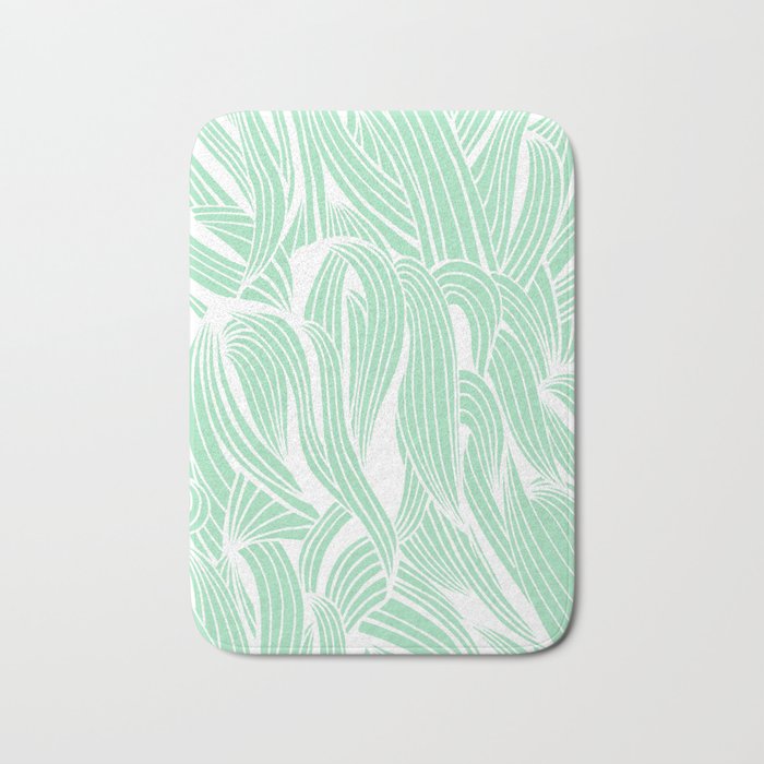 Seafoam & White Bath Mat