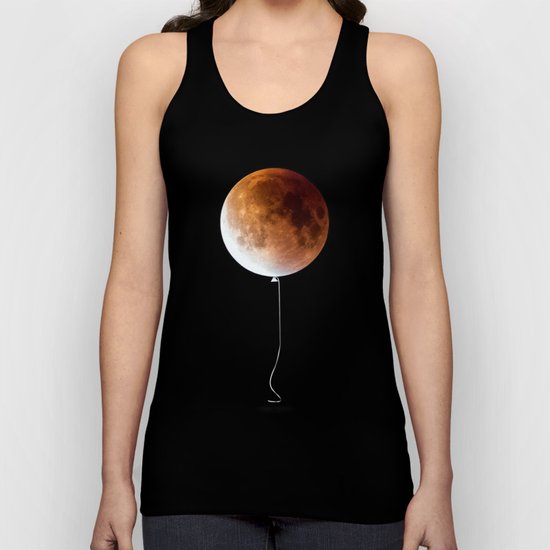 Red Balloon Moon Unisex Tank Top