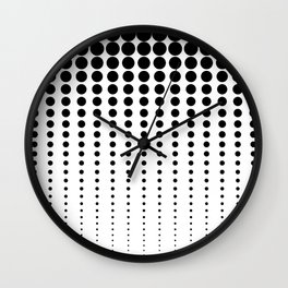 Reduced Black Polka Dots on Solid White Background Minimal Graphic Design Wall Clock