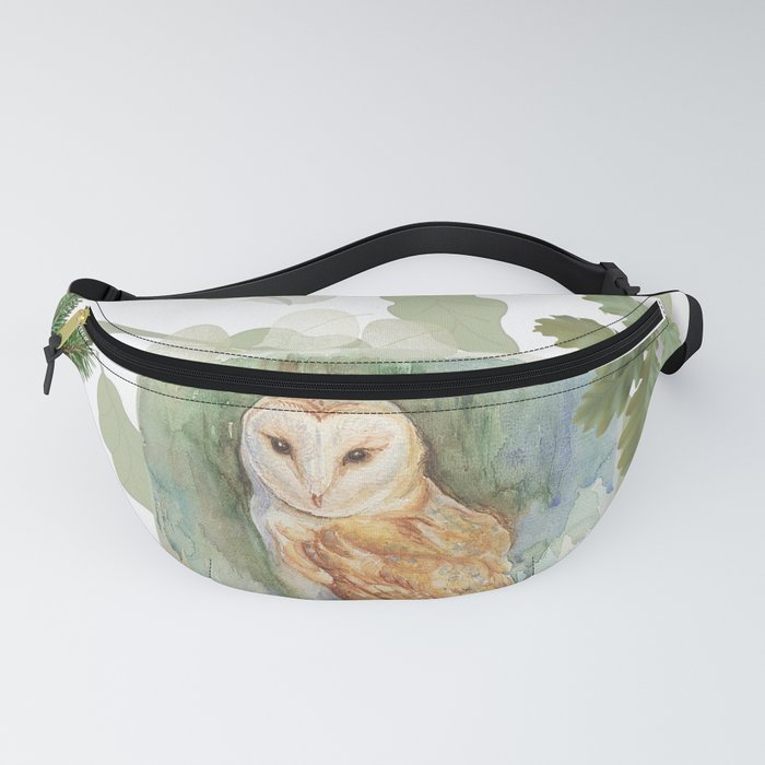 Barn Owl & Forest Plants Fanny Pack