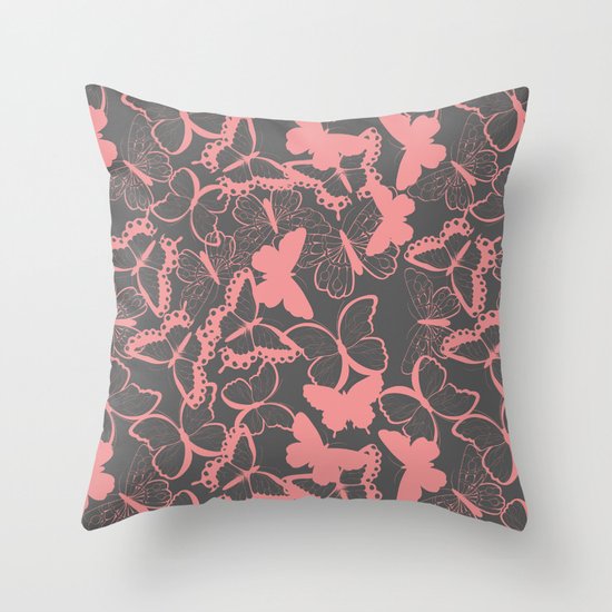 Butterfly pattern 012 Throw Pillow by BlueLela Society6