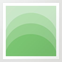 Four Shades of Green Curved Art Print