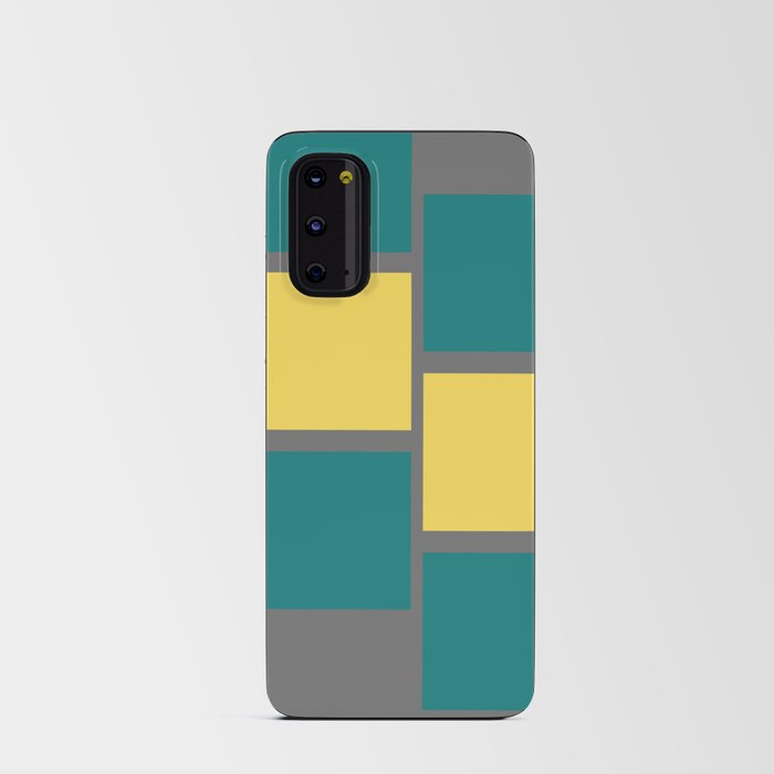 Slanting square boxes | yellow and green Android Card Case