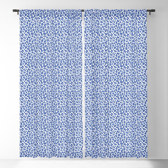 Blue Leopard Print Blackout Curtain