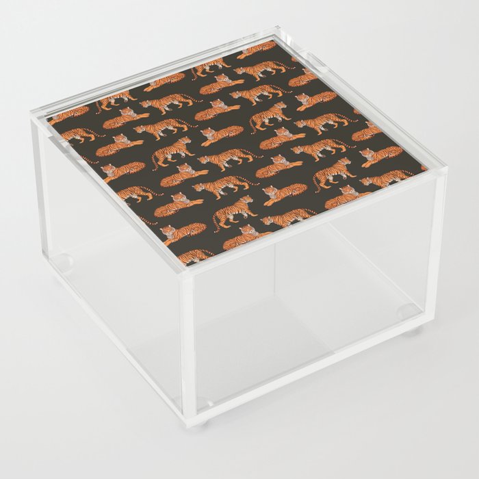 Tigers - Charcoal Black Acrylic Box