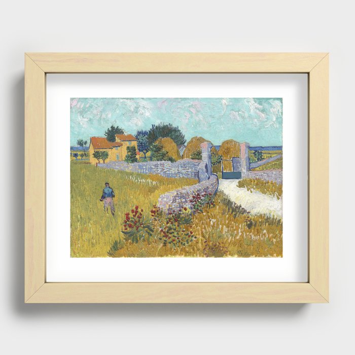 Farmhouse in Provence (1888) - Vincent Van Gogh Recessed Framed Print