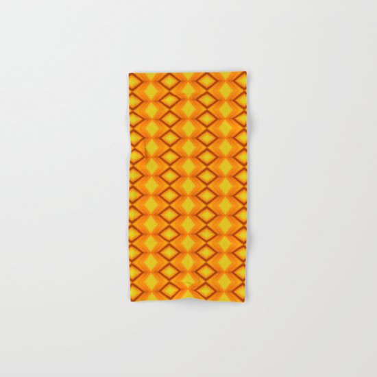 Diamonds II - orange/yellow Hand & Bath Towel