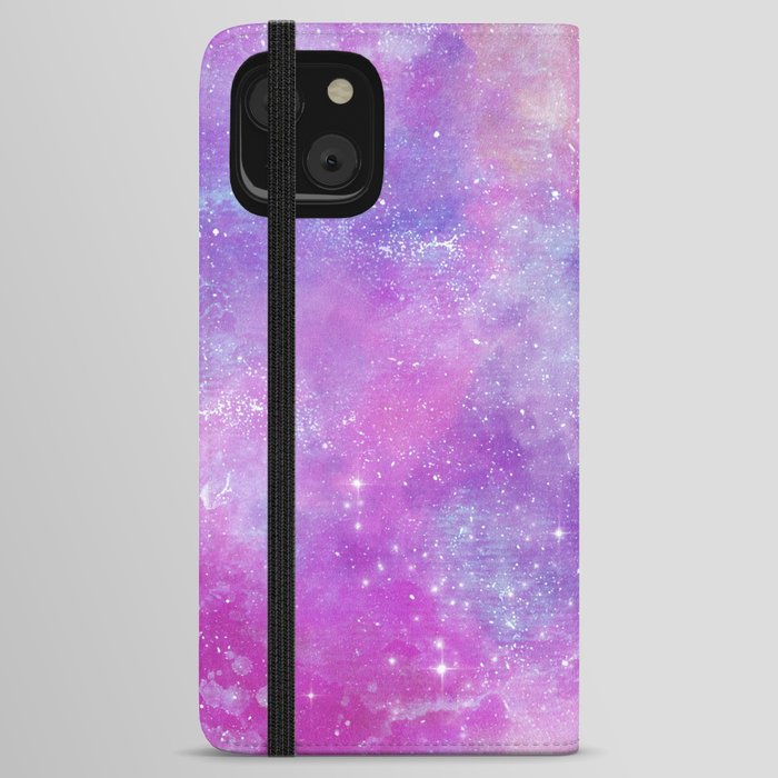 Purple Pink Galaxy Painting iPhone Wallet Case