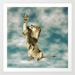 The Lion and the Butterfly Art Print