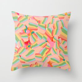 Bubblegum Pop Art Colorful Pattern Design Throw Pillow