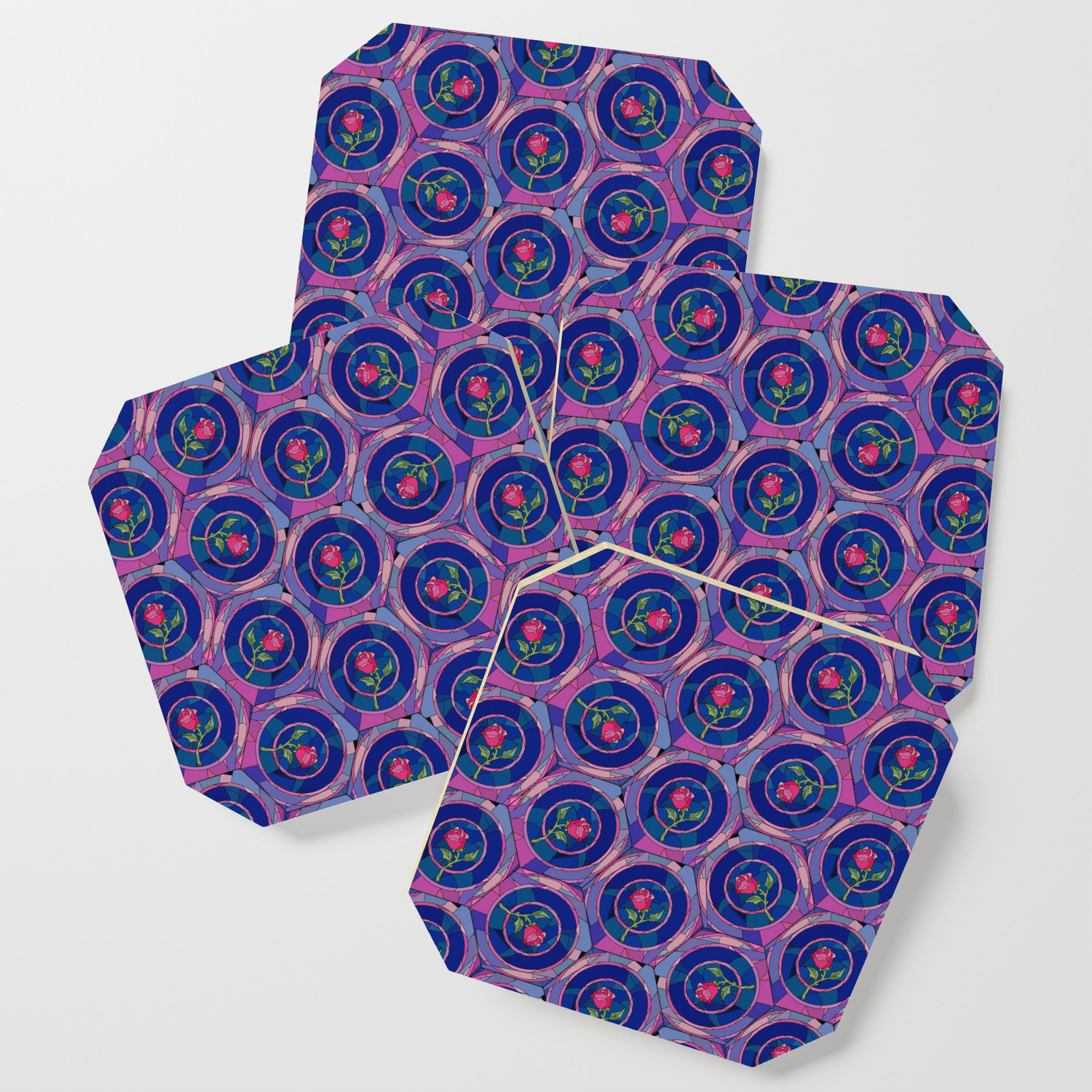 Stained Glass Rose Beauty The Beast Inspired Coaster By Queenofcases Society6 Stained Glass Rose Beauty The Beast Inspired Coaster By Queenofcases Society6