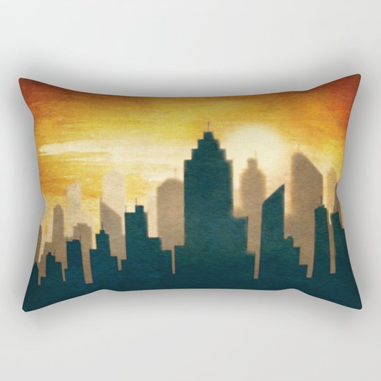 City Sunset Rectangular Pillow