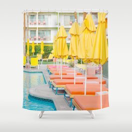 Swimming in Palm Springs - Travel Photography Shower Curtain