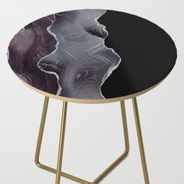Black & Silver Glitter Agate Texture 02 Side Table