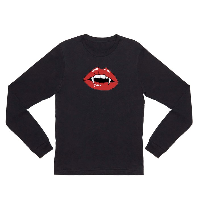Vampire Mouth - Black Long Sleeve T Shirt
