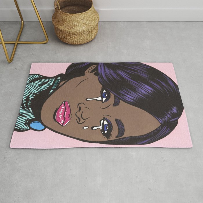Crying Pastel African American Woman Rug