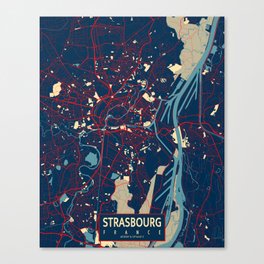 Strasbourg City Map of France - Hope Canvas Print