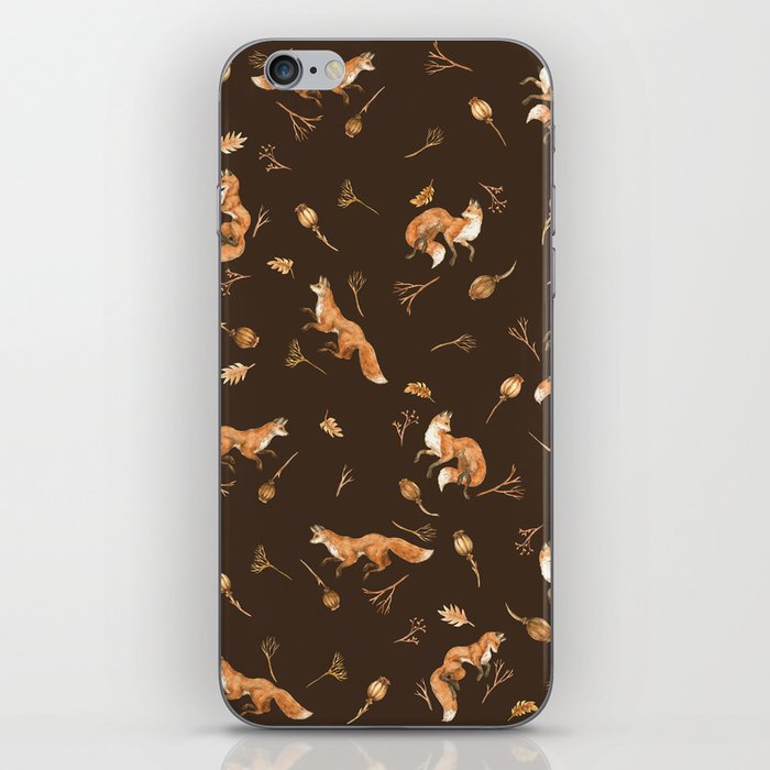 Foxes pattern iPhone Skin