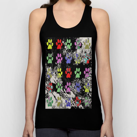 Paw Prints Pattern III - Textured Unisex Tank Top