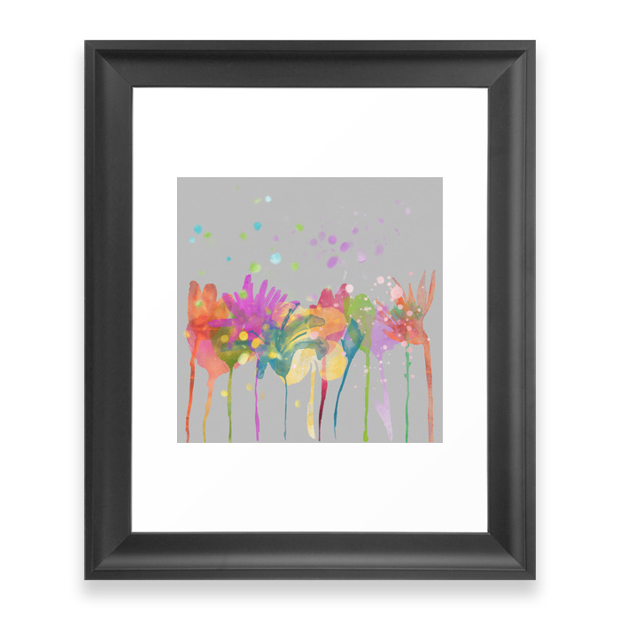 Dp059-10 Watercolor Flowers Framed Art Print by duckyrubin