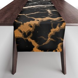 Cracked Space Lava - Bronze/White Table Runner