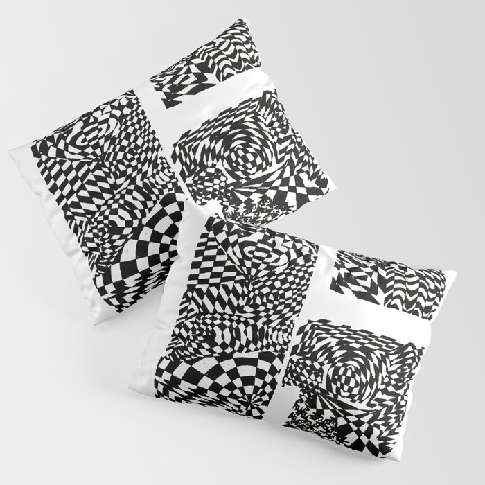 Alphabet Letter G Impact Bold Abstract Pattern (ink drawing) Pillow Sham